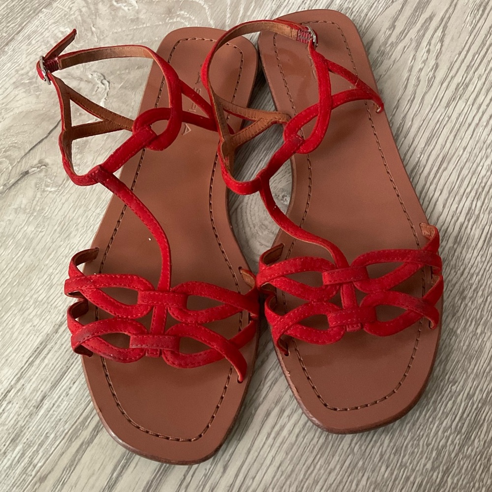 Via Spiga red suede sandals